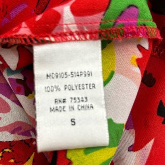 Cynthia Rowley Top Womens Size S Multicolored Floral Sleeveless Bright Vivid Fun - Picture 8 of 9